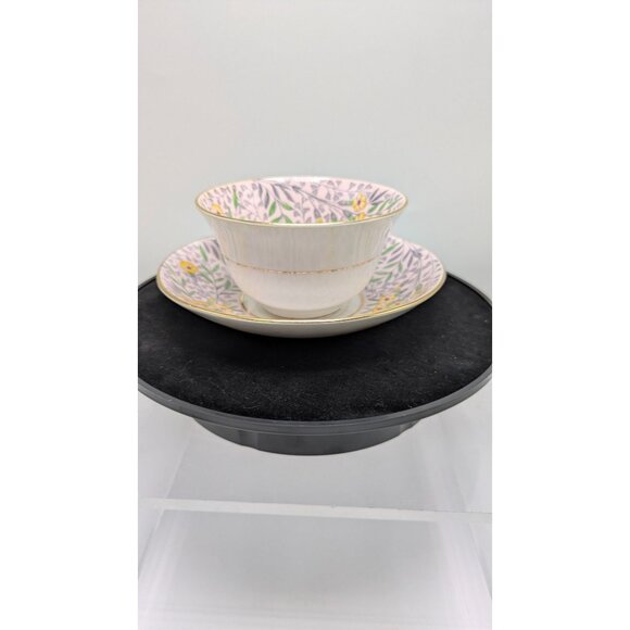 Rosina Wide Mouth Teacup & Saucer Set Floral Pattern & Gold Trim Bone China - Picture 9 of 16
